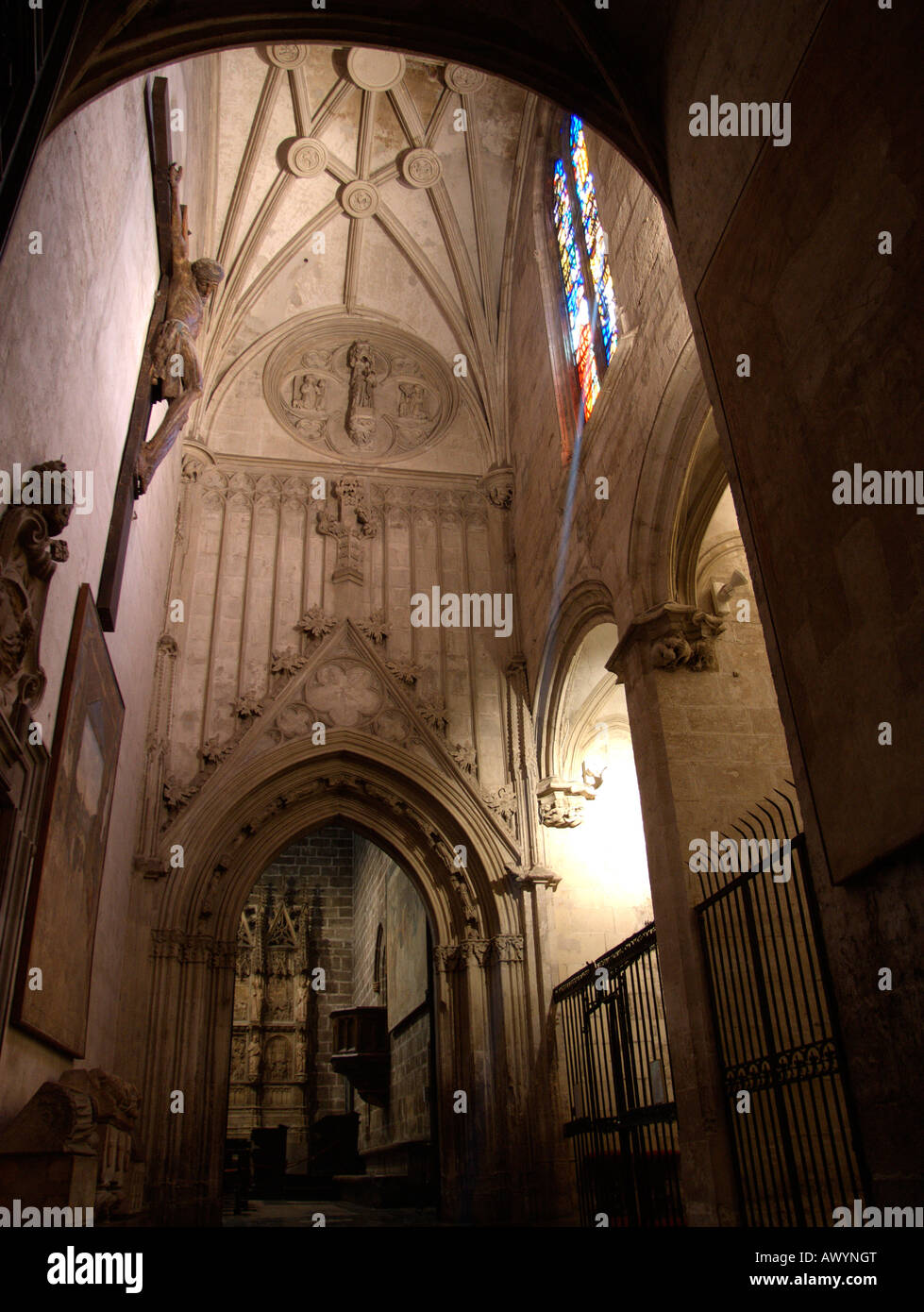 Entrée de la Chapelle du Saint Calice. Cathédrale de Valence. Espagne Banque D'Images