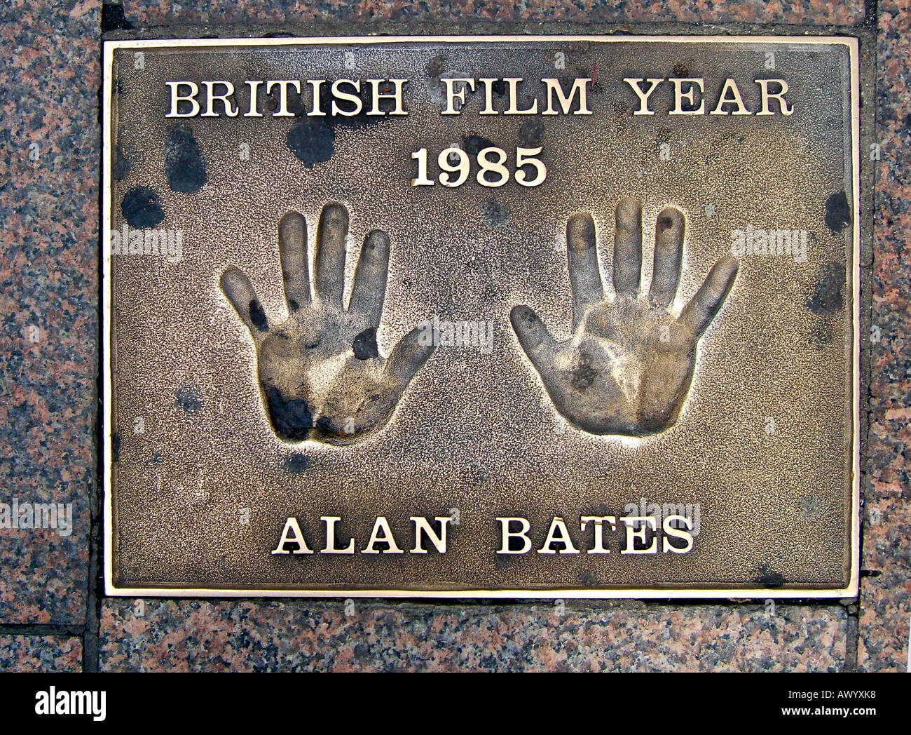 Alan Bates handprints Banque D'Images