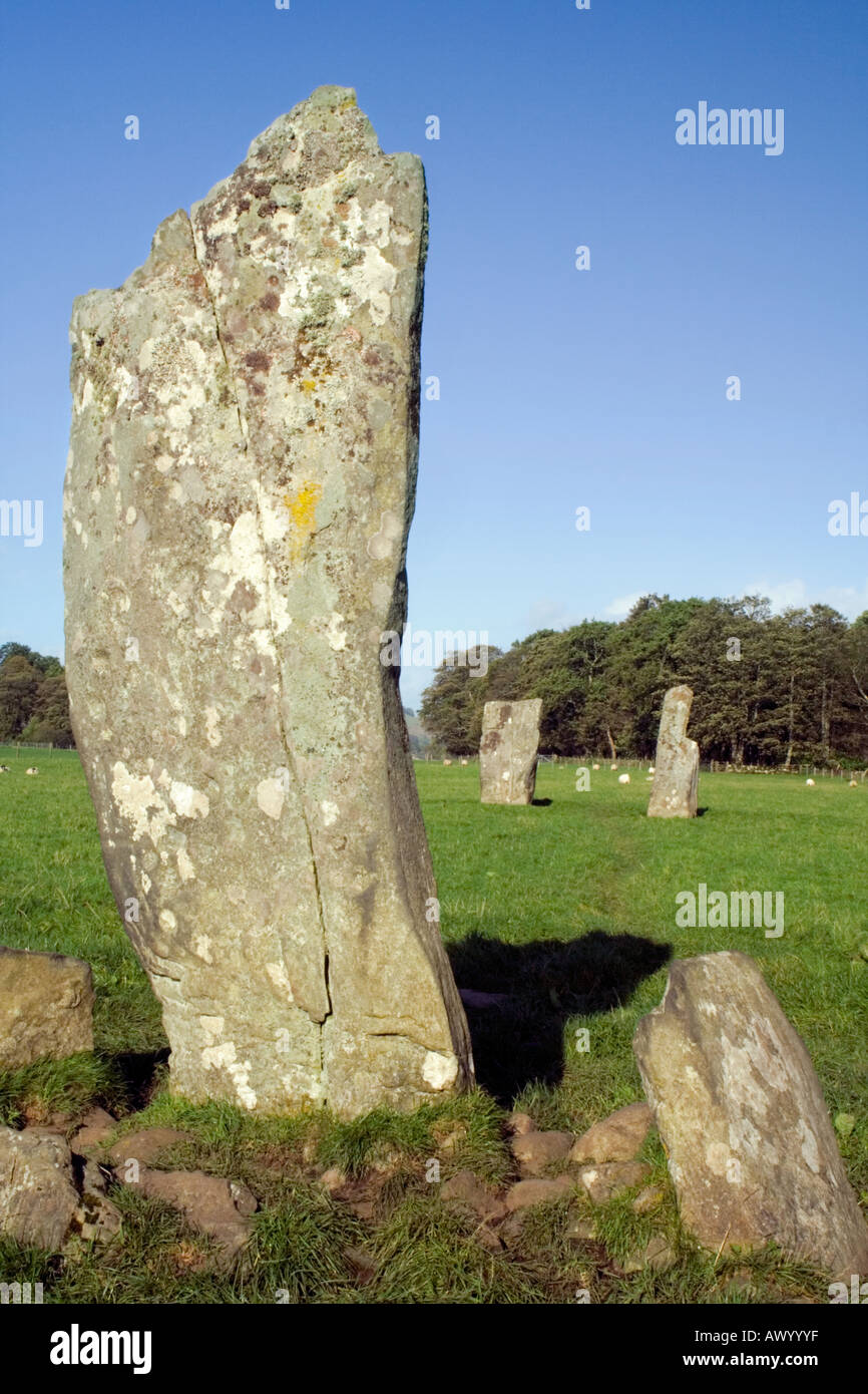 Le Nether Largie standing stones dans Kilmartin glen Bute Argyll Ecosse Banque D'Images