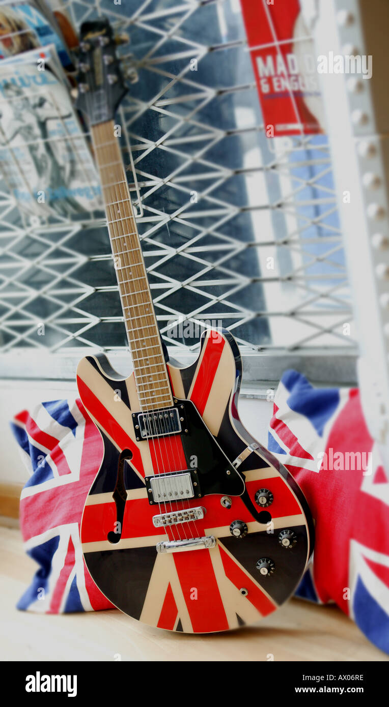 Union jack guitare Banque D'Images
