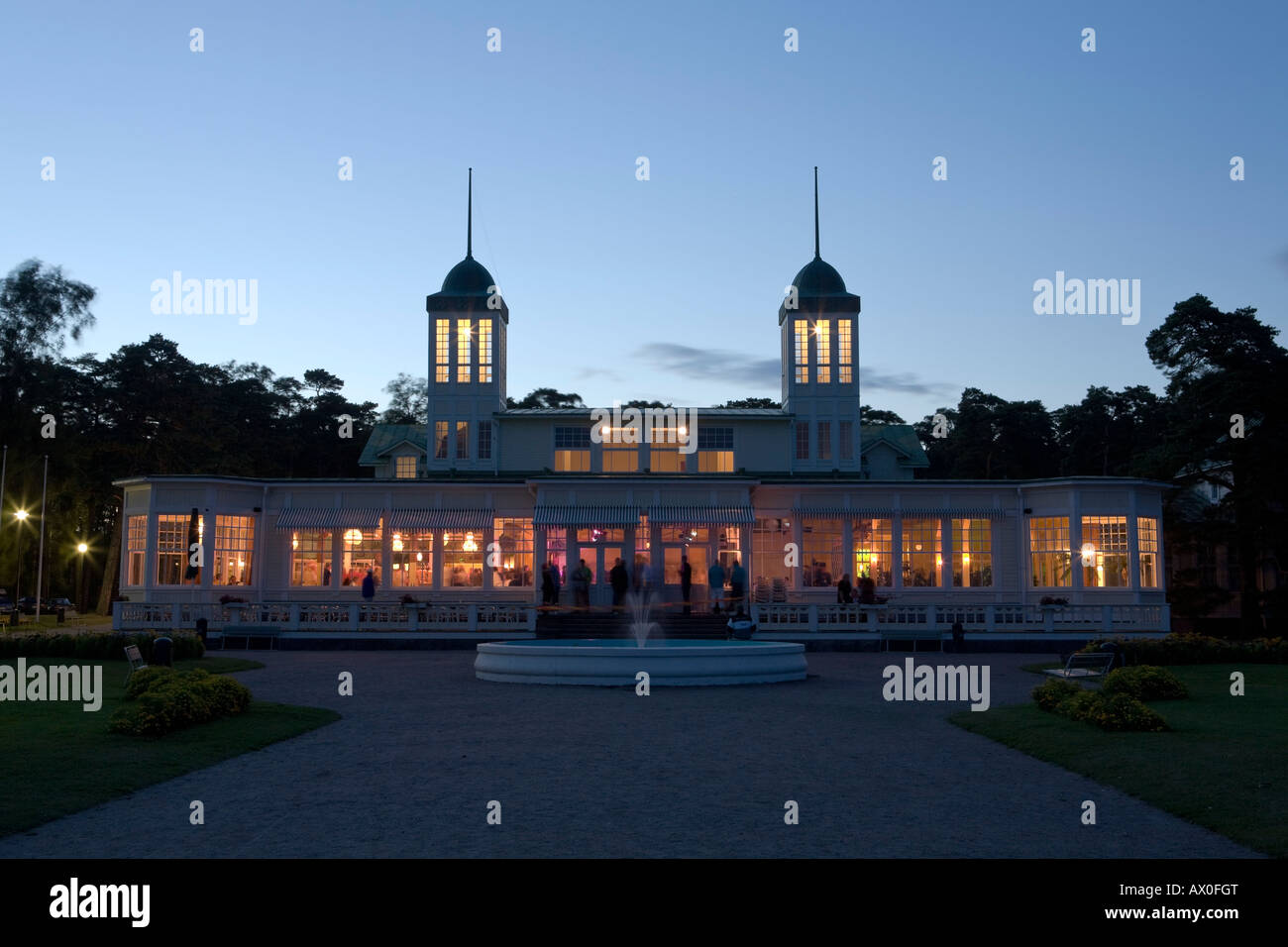 Restaurant, Hanko, le sud de la Finlande, Finlande Banque D'Images