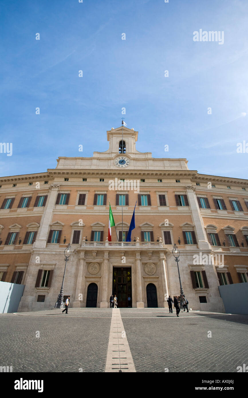 Piazza et Palazzo Montecitorio (site de chambre des députés), Rome, Italie Banque D'Images