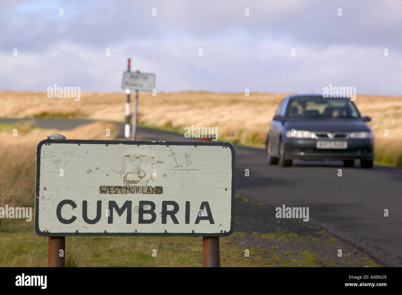 Le North Yorkshire, Cumbria frontière sur les Maures au-dessus de Kirkby Stephen, UK Banque D'Images