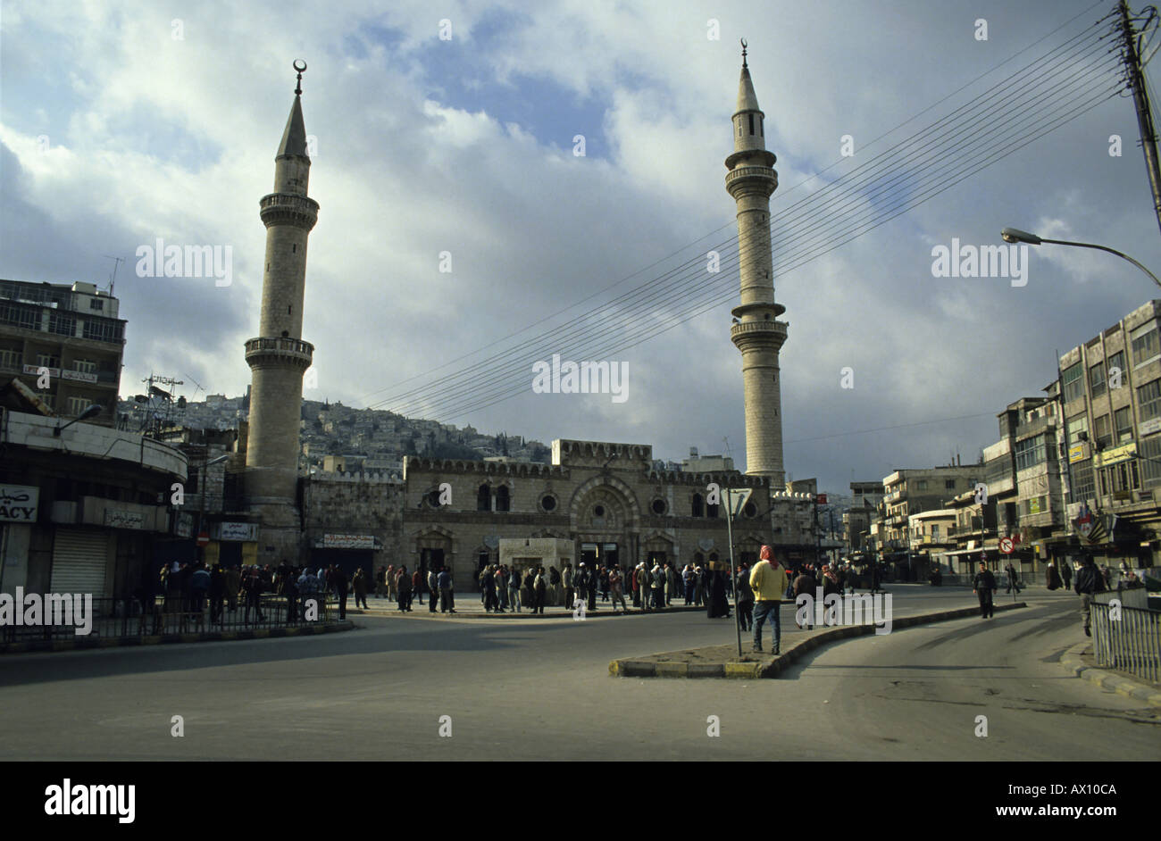 La Jordanie Amman Al Husseini mosquée prier un vendredi avant Banque D'Images