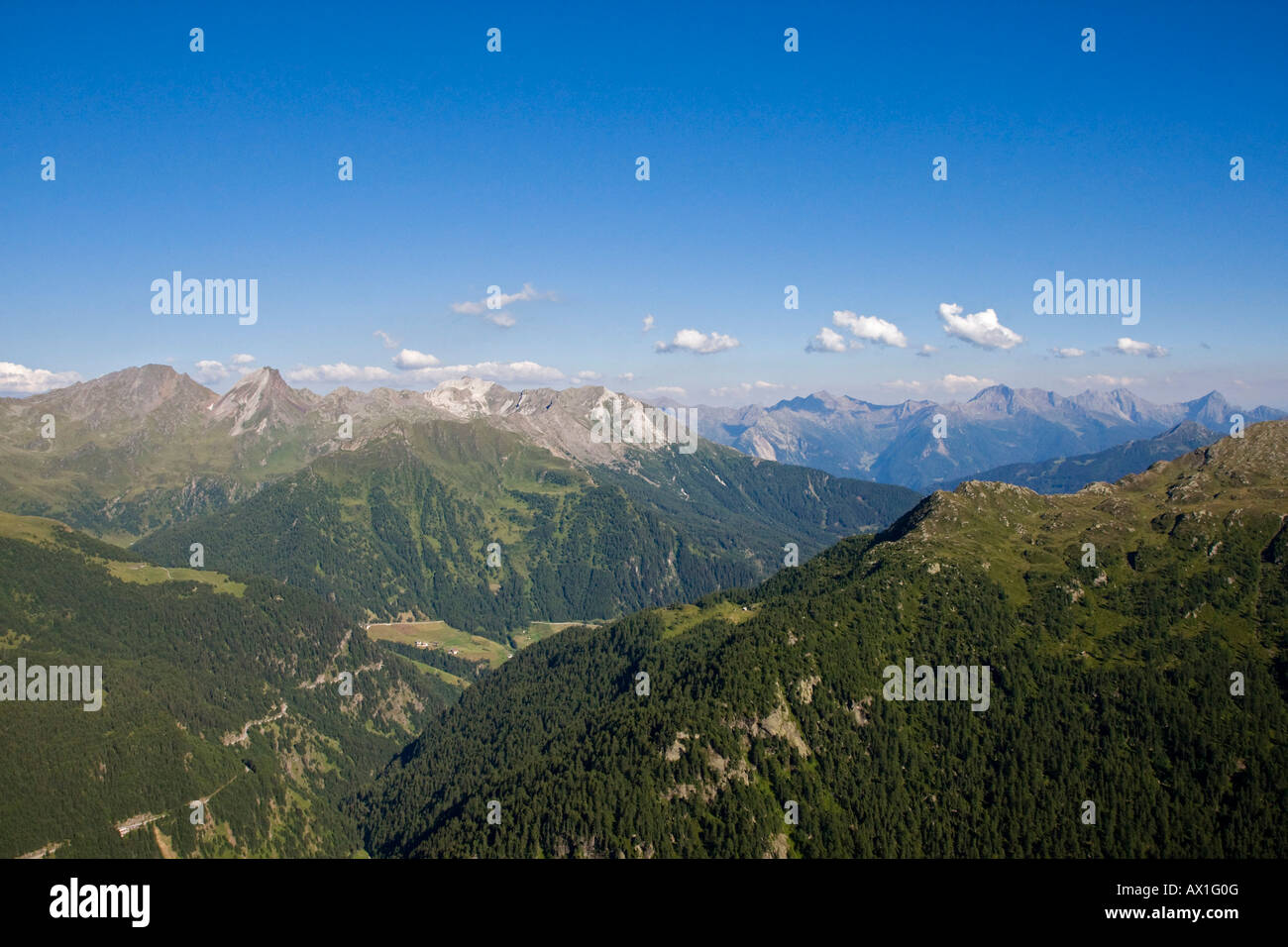 Vue depuis Timmeljoch, Haute route alpine, Alpes de Stubai et rue glaciaire Oetztal, Tyrol du Sud, Italie, Europe Banque D'Images