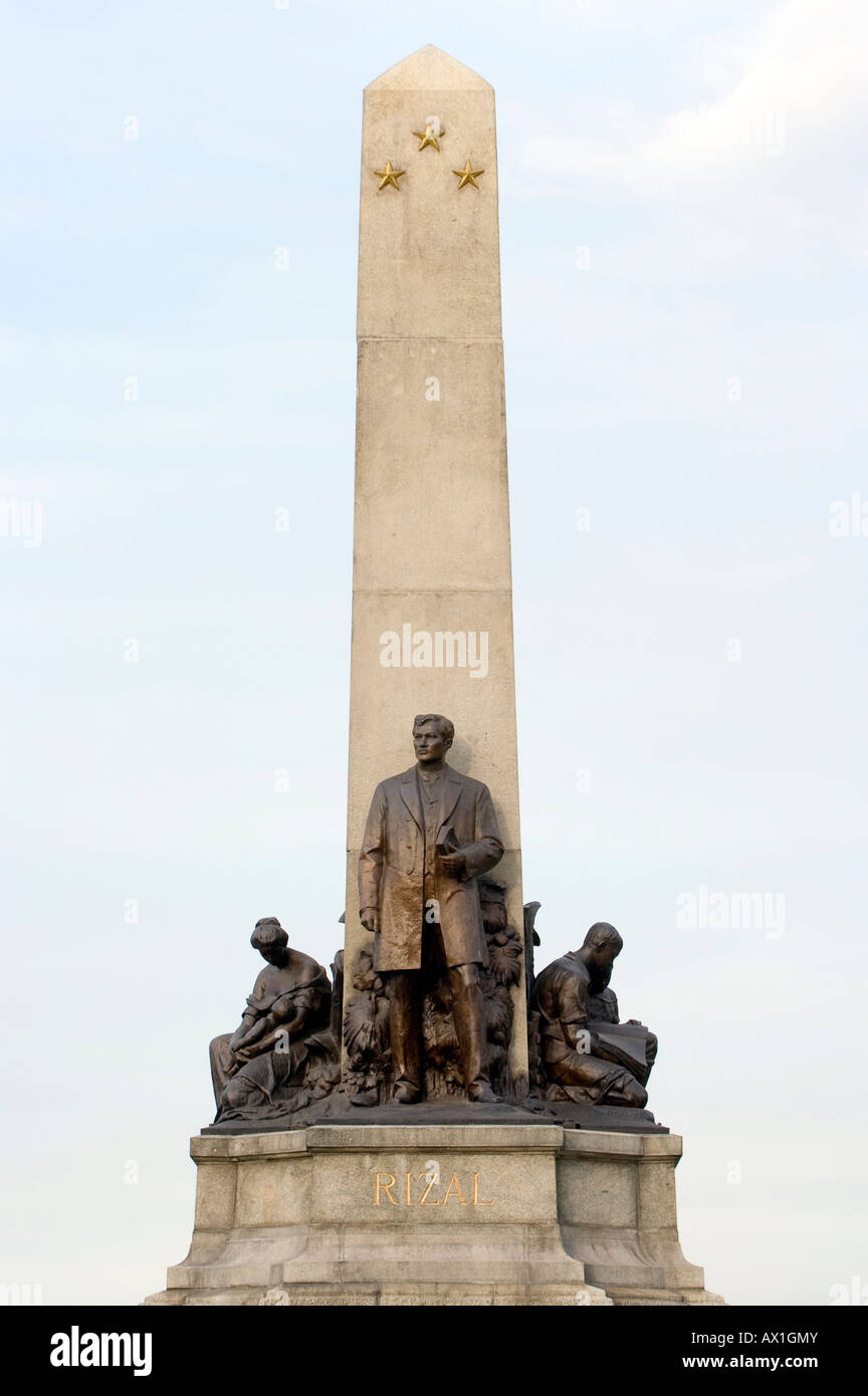 Le Rizal Monument à Luneta, Manille. Banque D'Images