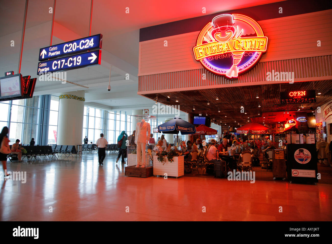 L'intérieur de l'aéroport, Cancun, Mexique Banque D'Images