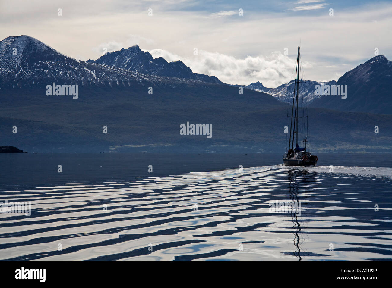 Boot, Beagle-Channel, Tierra del Fuego, Argentine, Amérique du Sud Banque D'Images