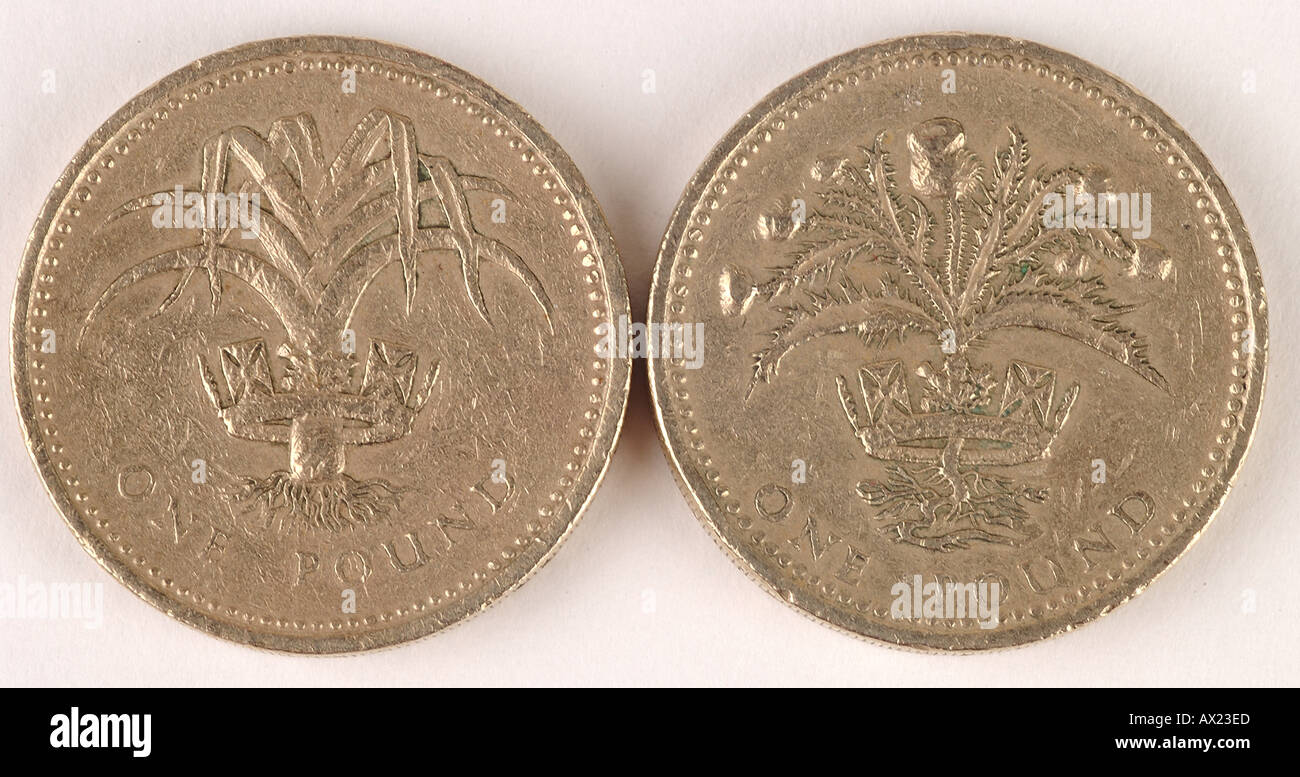 Deux pièces de monnaie britanniques uid 1445652 Banque D'Images