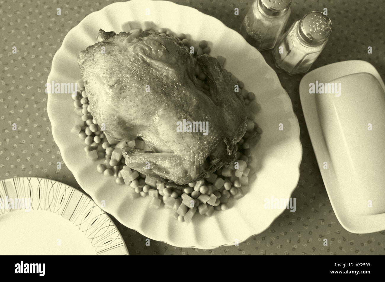 Le poulet et les pois uid 1426511 Banque D'Images