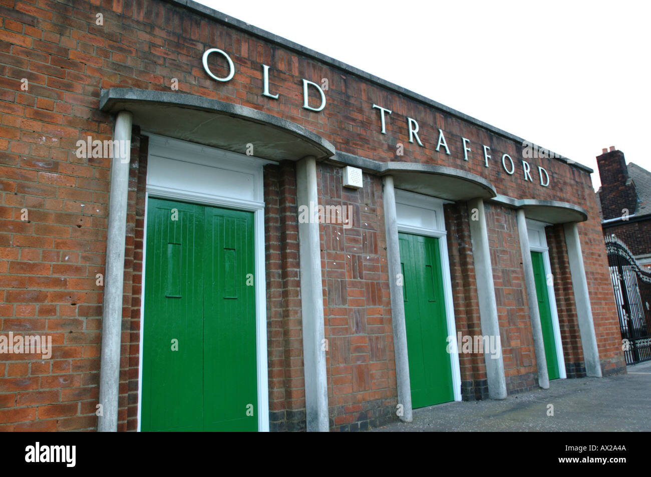 Les tourniquets du terrain de cricket du Lancashire trafford Manchester en Angleterre Banque D'Images