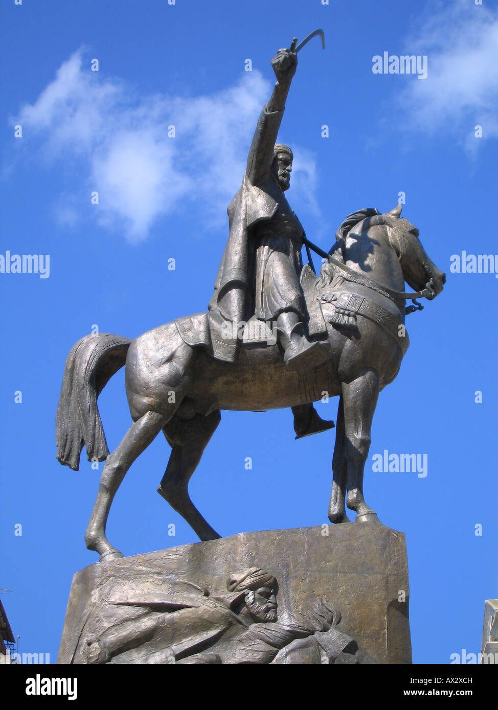 Statue historique, Place Emir Abdelkader, Alger, Algérie Banque D'Images