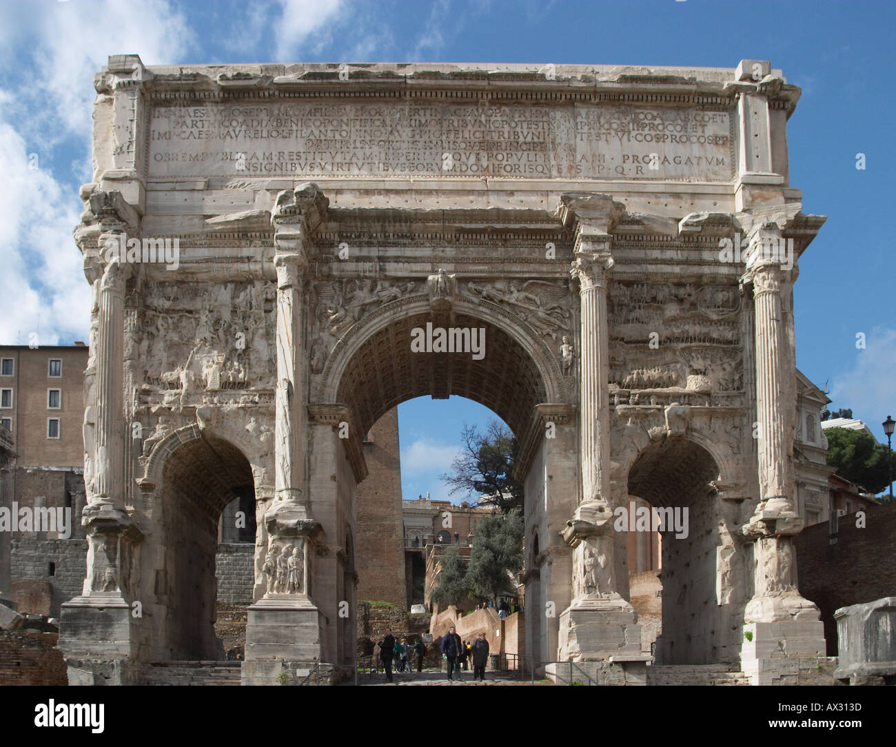 Arco di Settimio Servero Arch of Septimius Severus Foro Romano Le Forum Romain Rome Banque D'Images