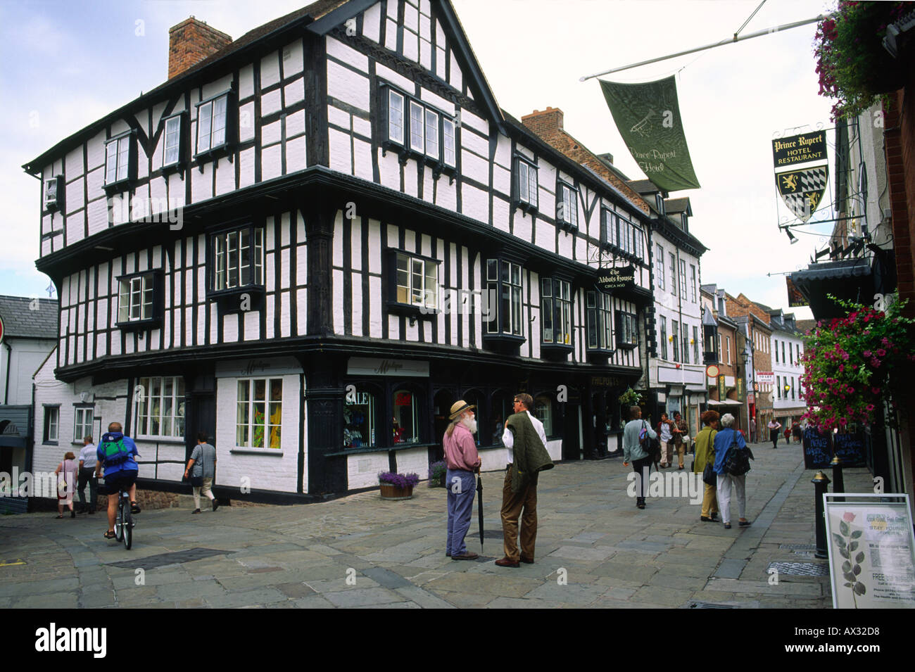 L'Abbots House en ligne bouchers, Shrewsbury, Shropshire, Angleterre. Date de 1450. Banque D'Images