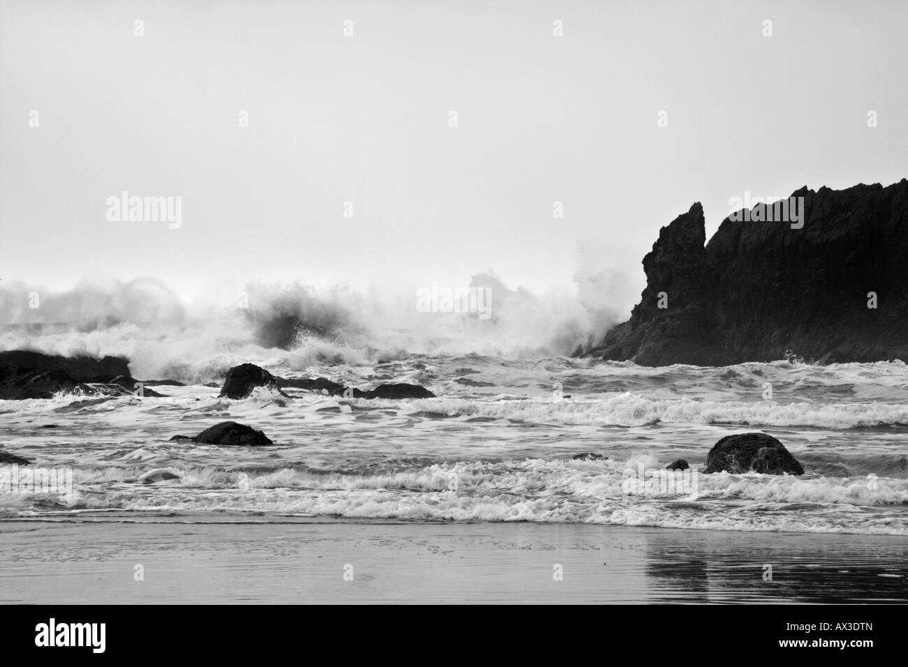 Mer agitée, Deuxième, plage de la Push, Washington, USA Banque D'Images