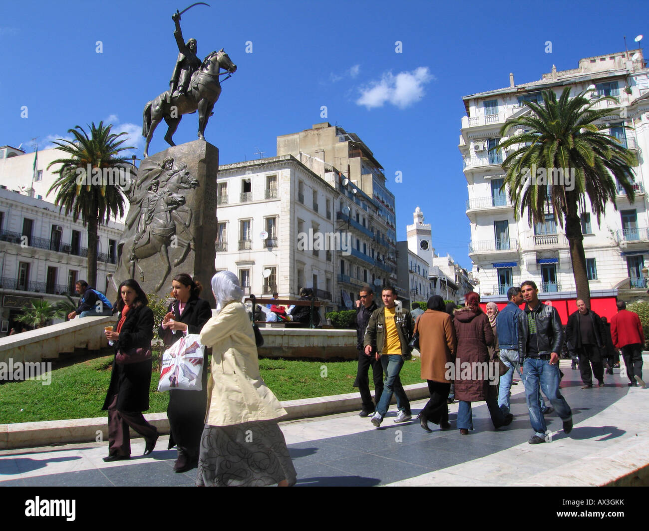 Place Emir Abdelkader, Alger, Algérie Banque D'Images
