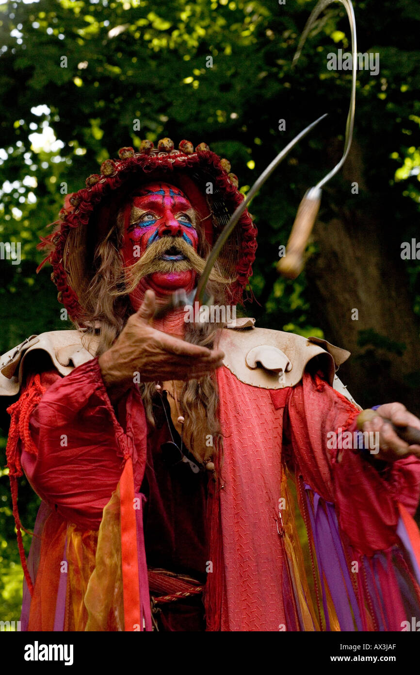 Au Moyen Âge, médiéval, Carnaval, Festival, Fête, fête, costume, Bayeux, France, danger, dangereux, de l'activité, Banque D'Images