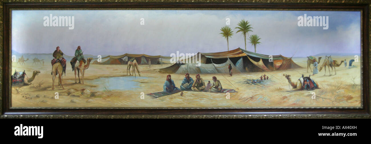 Une peinture de la vie du désert en Jordanie Banque D'Images