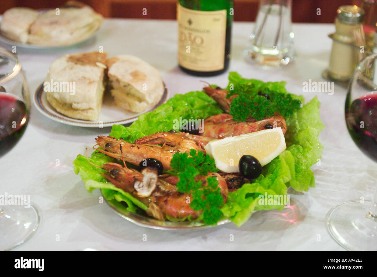 Crevettes grillées sur Madère Porto Moniz Banque D'Images