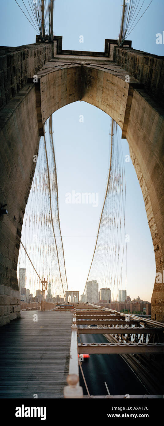Pont de Brooklyn et Manhattan USA Banque D'Images