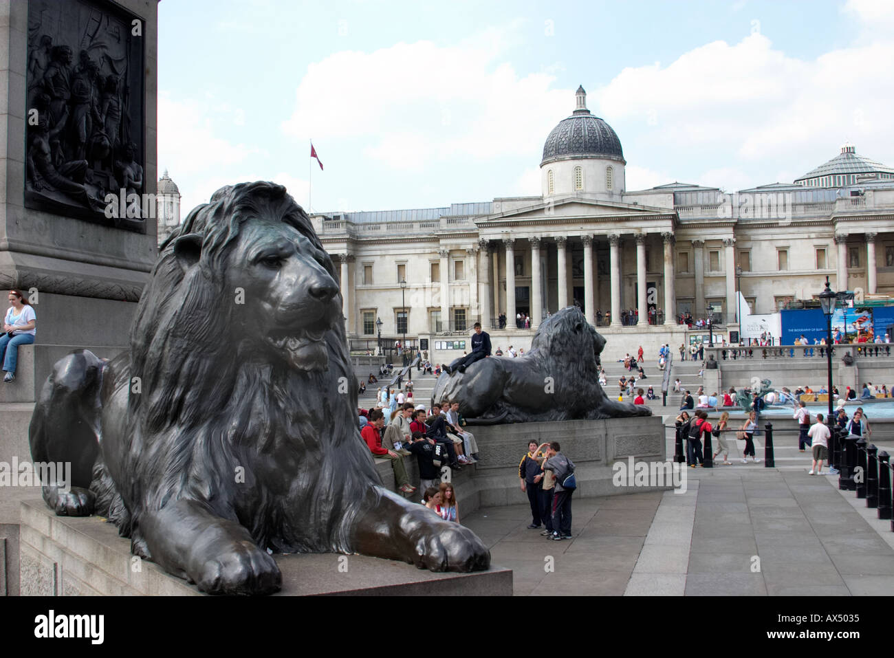 La National Gallery à Trafalgar Square Londres Banque D'Images