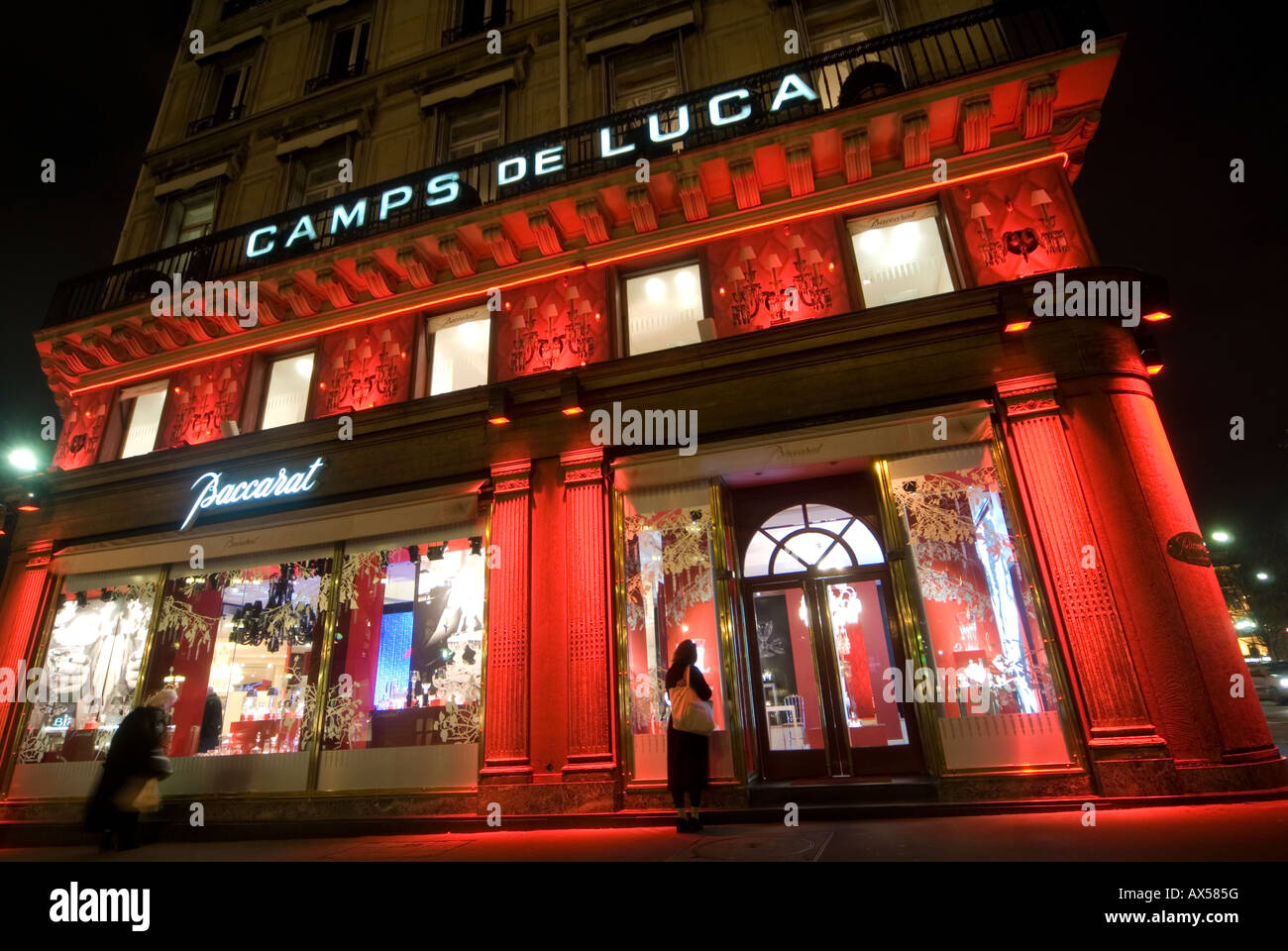 Magasin Paris de nuit Banque D'Images