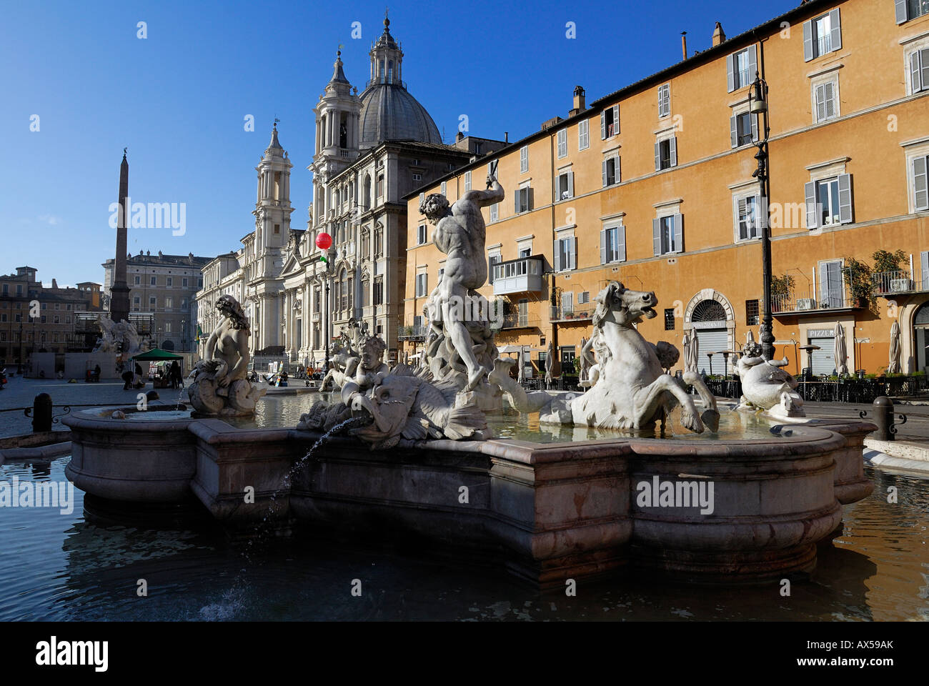 Fontaine de Neptune dans une place Navone à Rome - Italie Banque D'Images