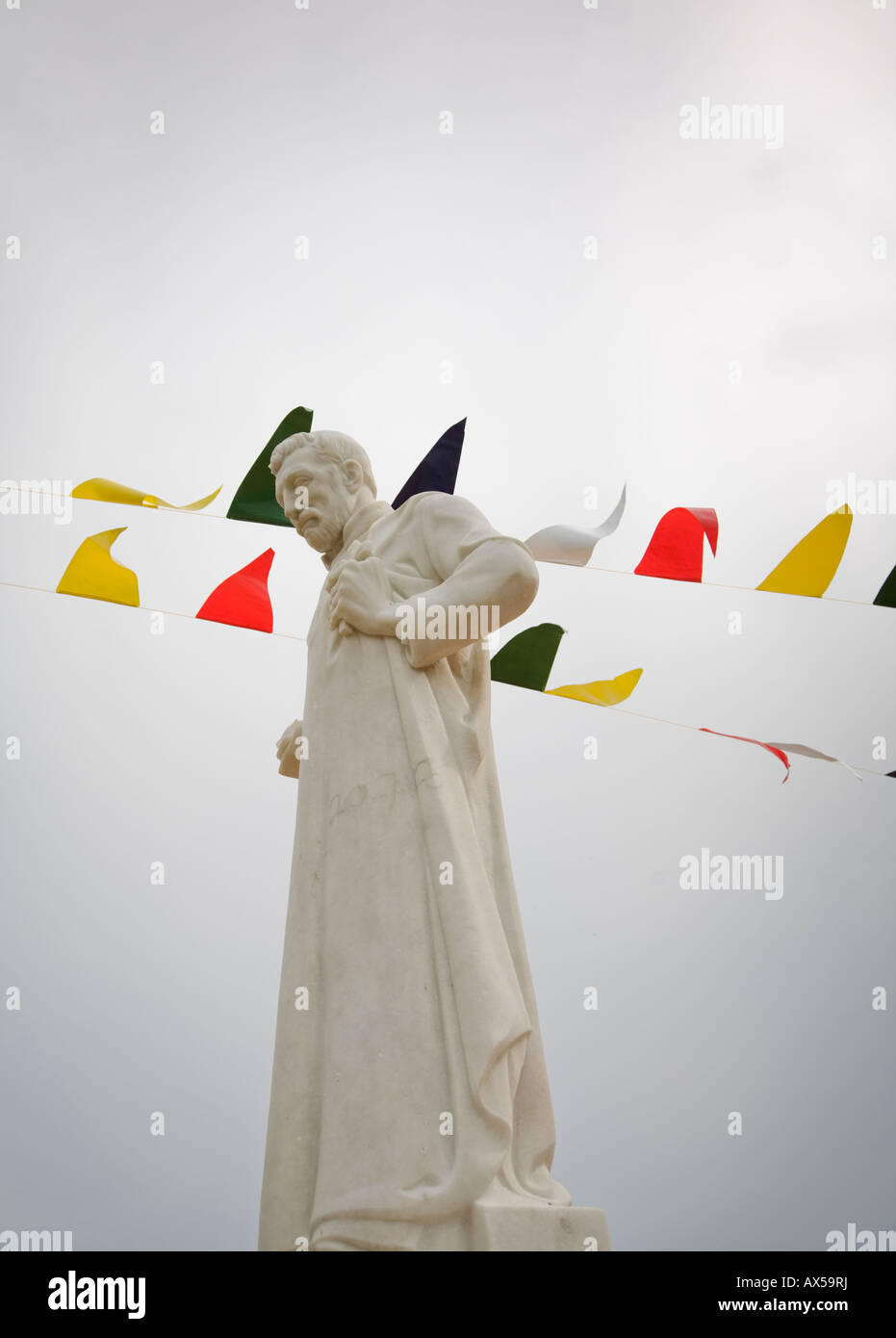 Statue de Saint François Xavier dans les ruines de l'église de St Paul au sommet de St Pauls Hill Melaka en Malaisie Banque D'Images
