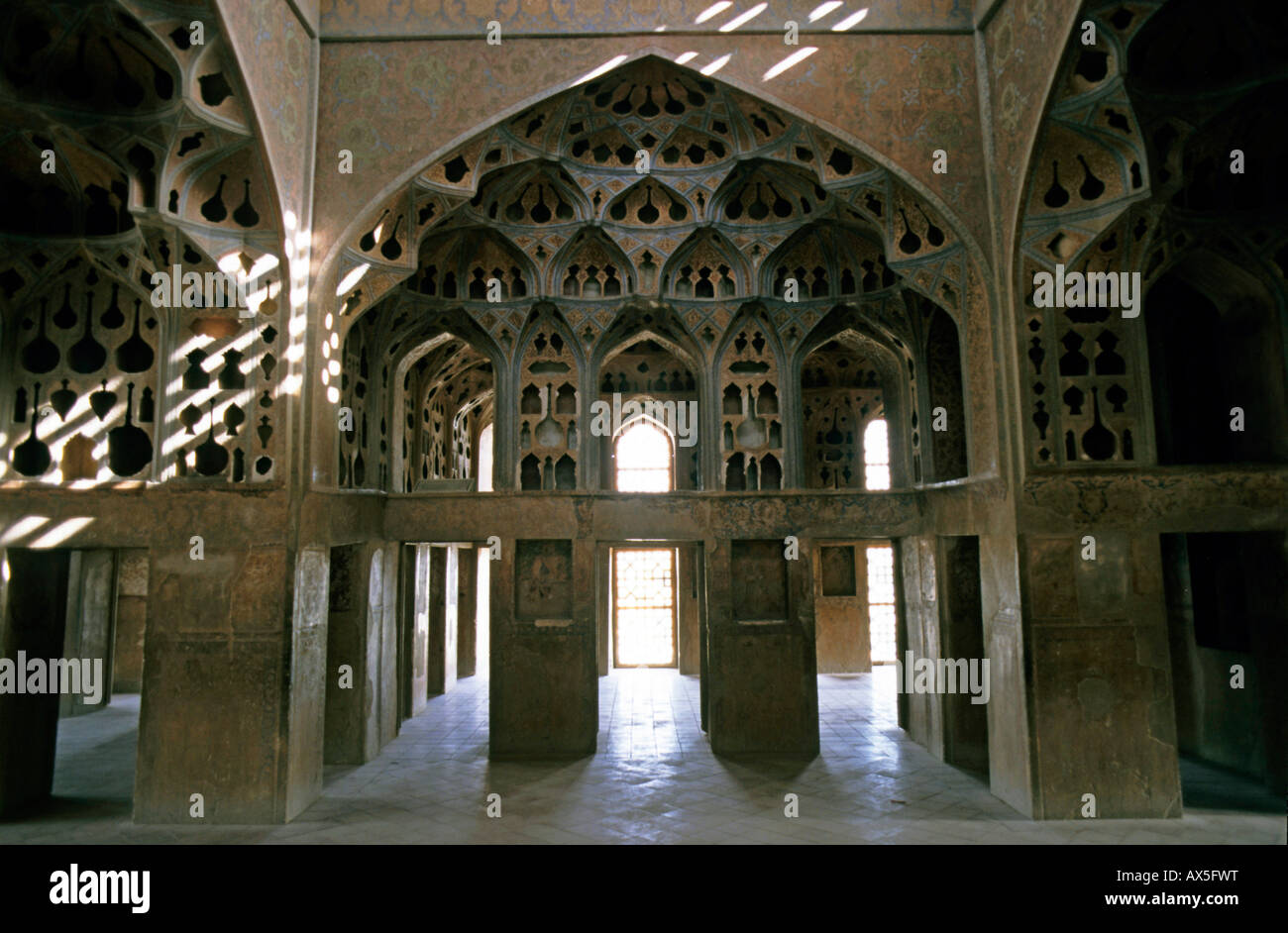 Musique de chambre, Ali Qapu Palais Royal, Isfahan, Iran Banque D'Images