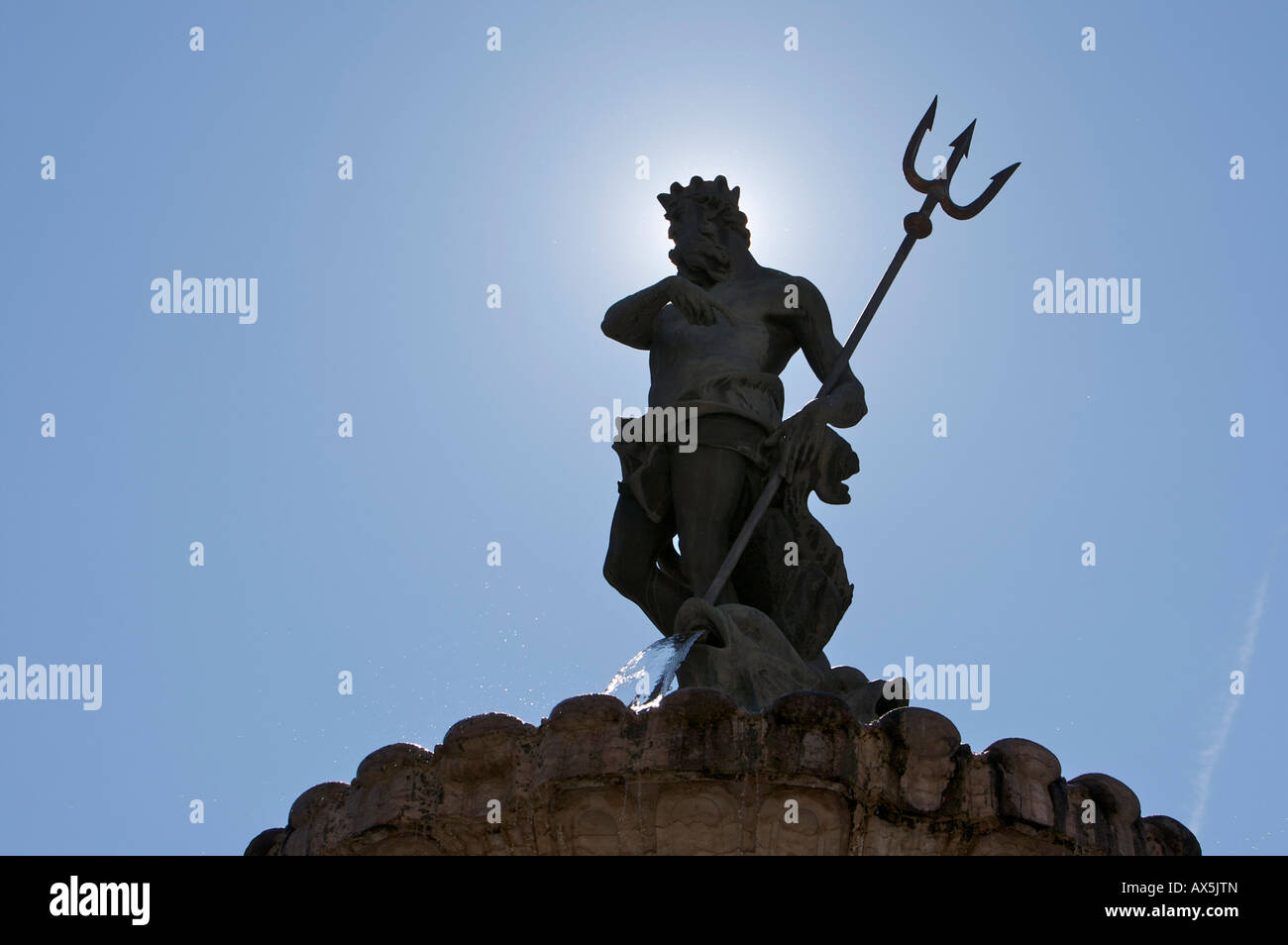 Statue de Neptune, Fontaine de Neptune, sur la place de la cathédrale de trente, dans le nord de l'Italie, en Europe Banque D'Images
