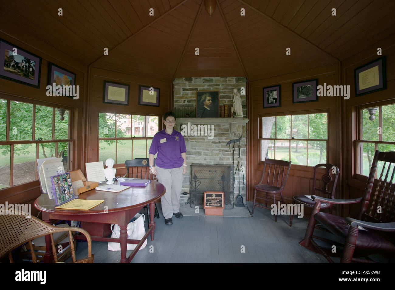 Mark Twain Study Elmira Township du comté de New York où il écrit Huckleberry Finn et Tom Sawyer Banque D'Images