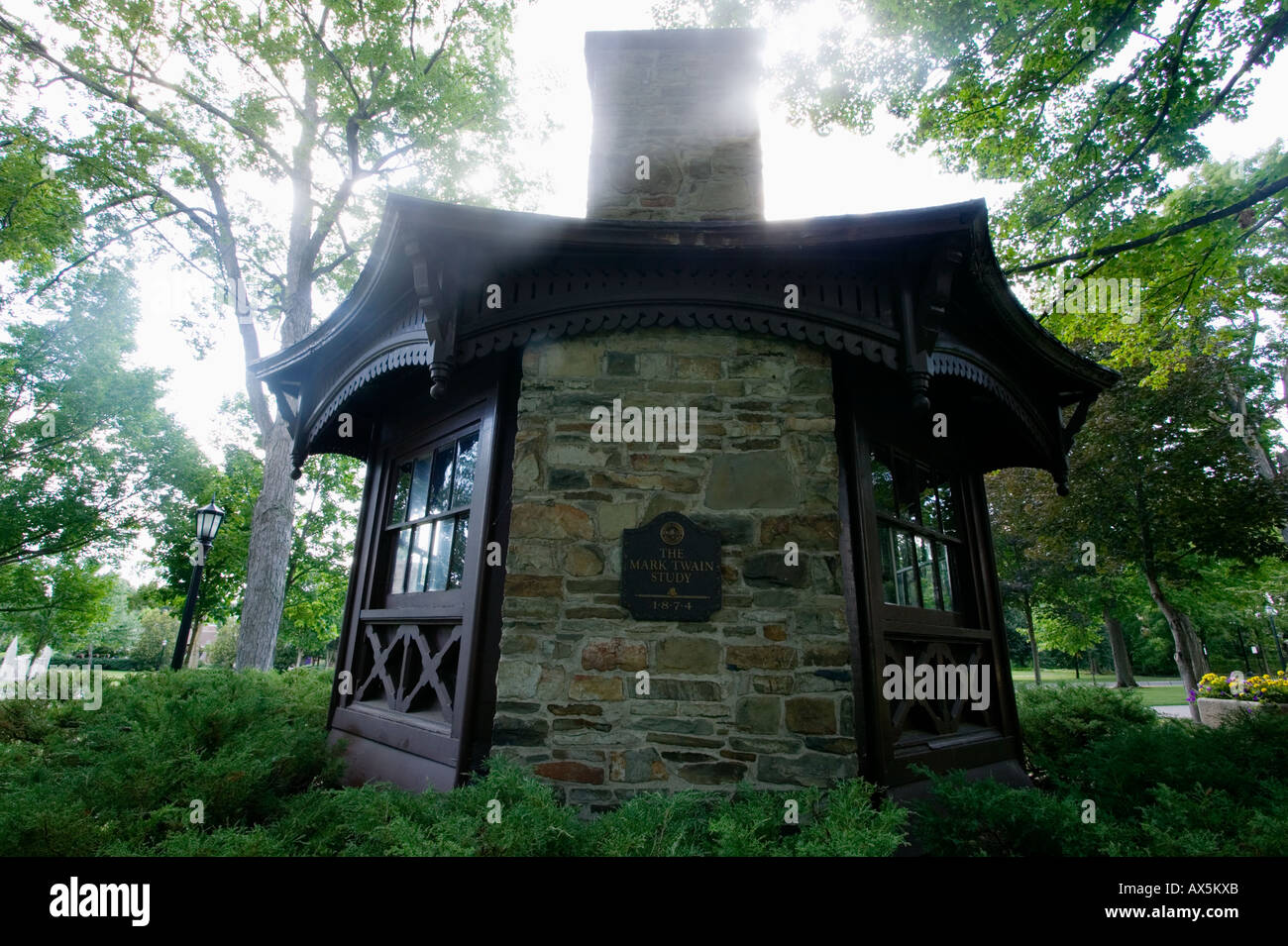Mark Twain Study Elmira Township du comté de New York où il écrit Huckleberry Finn et Tom Sawyer Banque D'Images
