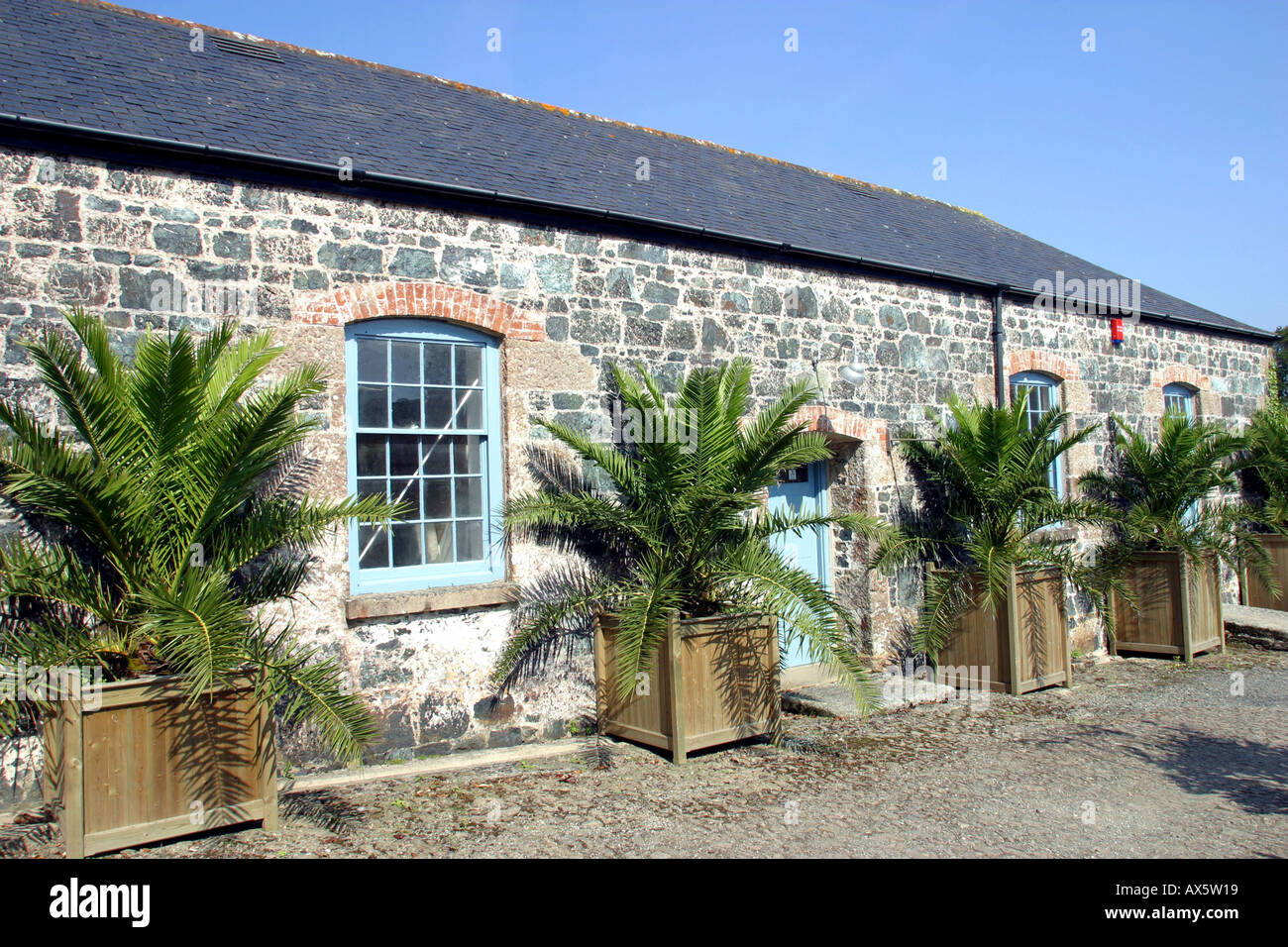 Courtyard Trelowarren Estate Mawgan Helston Cornwall UK Banque D'Images