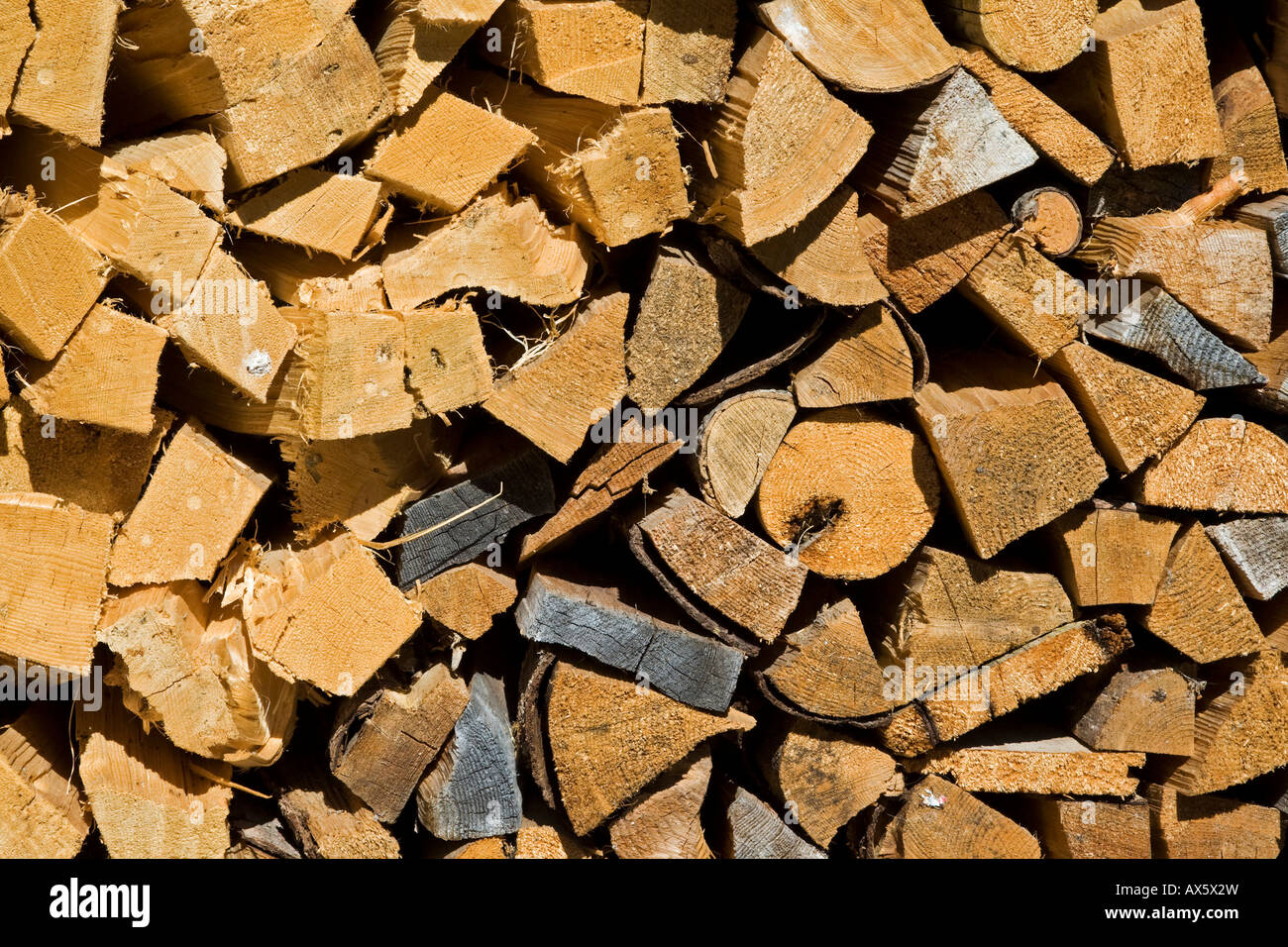 Un tas de bois, FRA, région Ahornboden, gamme de Karwendel, l'Autriche, Europe Banque D'Images