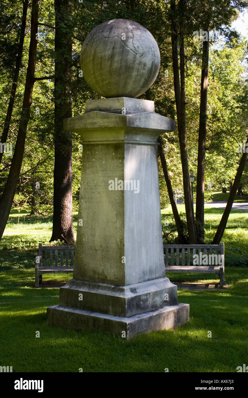 Le monument de haystack à Williams College commémore les débuts du mouvement américain de la Mission étrangère. Williamstown, Massachusetts, États-Unis. Banque D'Images