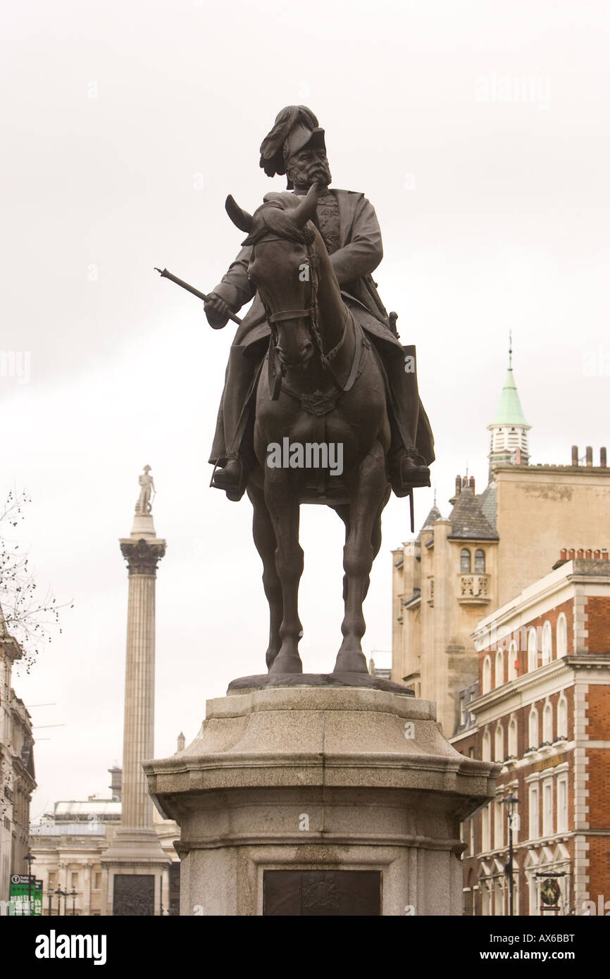 Statue du Maréchal de S.A.R. le duc de Cambridge George dans Whitehall, Londres, UK Banque D'Images