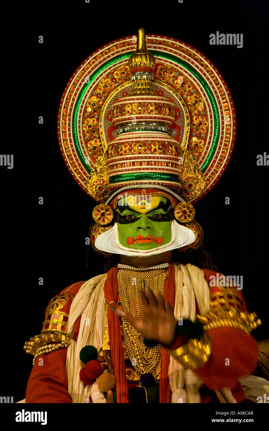 Spectacle de danse Kathakali à Cochin Inde Banque D'Images