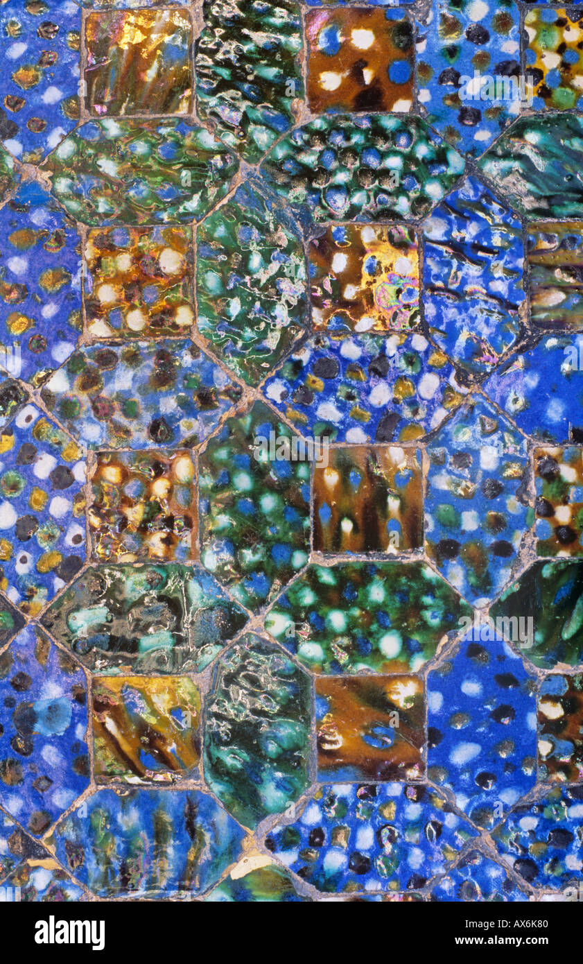 Plaque décorative de style mosaïque de céramique, fait main, modèle unique. Souvenir d'Espagne. Banque D'Images