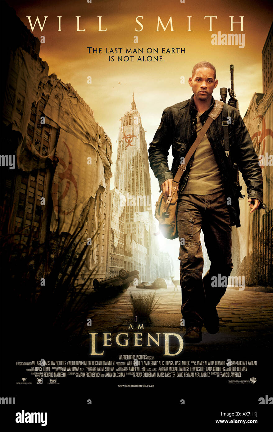 Je suis une légende - affiche pour 2007 Warner Bros film avec Will Smith Banque D'Images