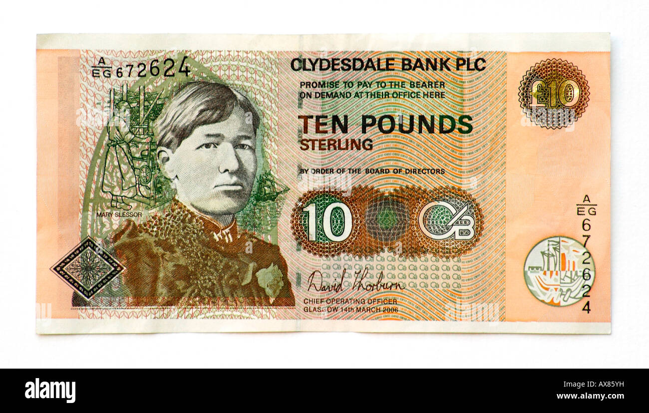 L'Écosse 10 Pound bank note Banque D'Images