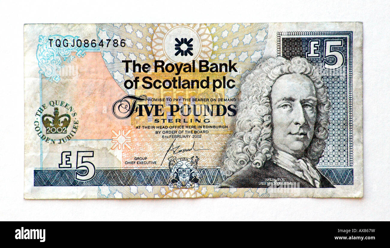 Ecosse 5 Pound bank note Banque D'Images