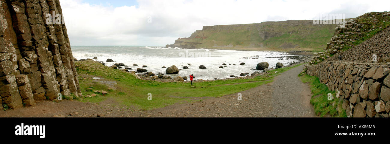 Co Antrim Port Noffer Giants Causeway Bay Coast Path Banque D'Images