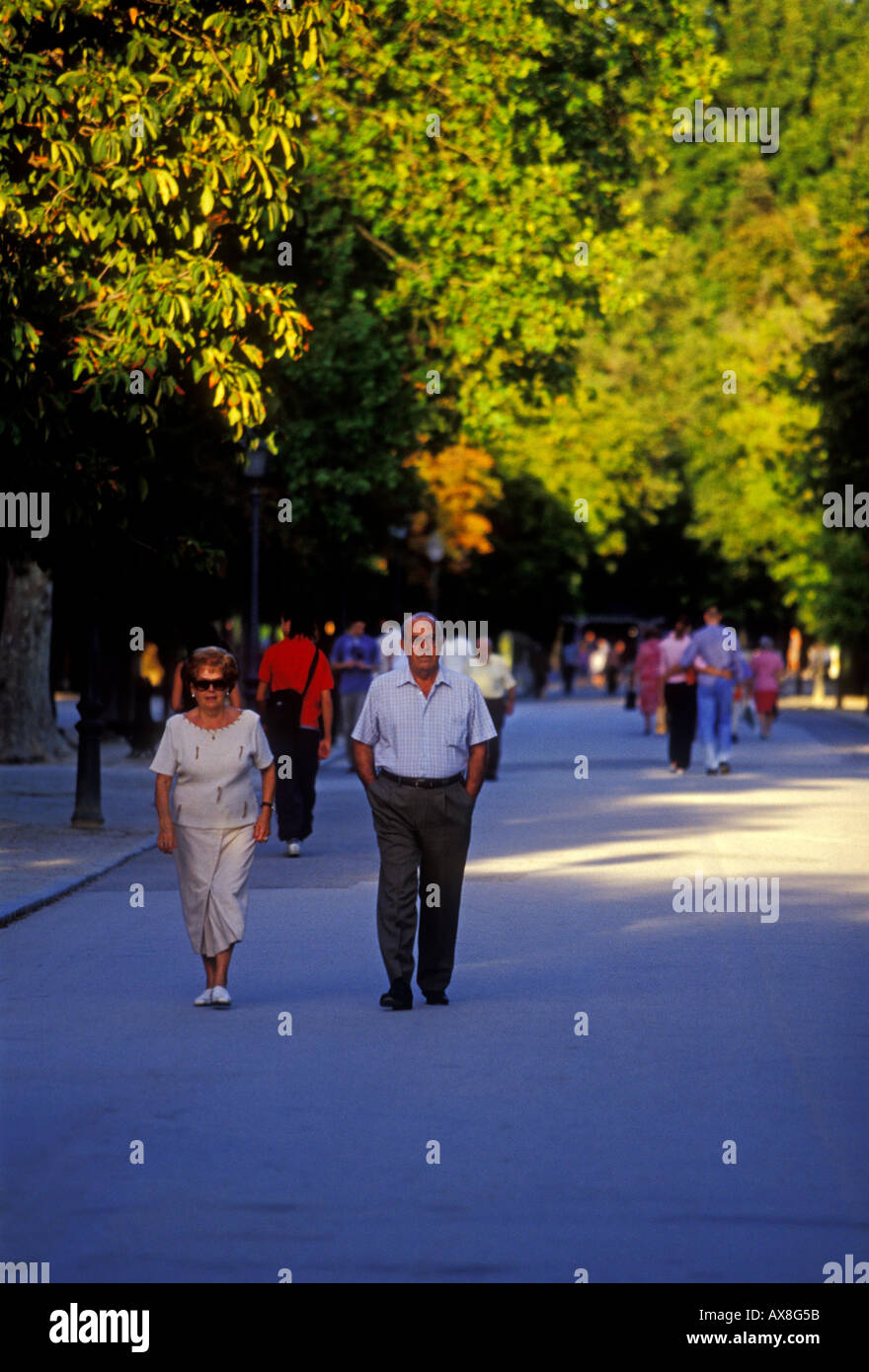 Espagnols, Espagnol, homme, femme, couple, mari et femme, le parc du Retiro, Parque del Buen Retiro, Madrid, Madrid, Espagne, Europe Province Banque D'Images