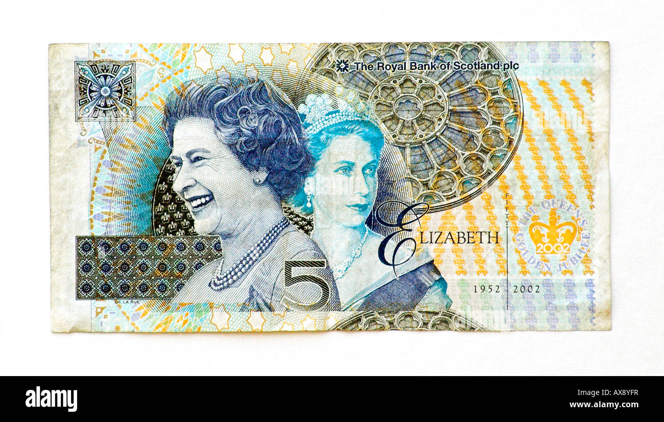 Ecosse 5 Pound bank note Banque D'Images