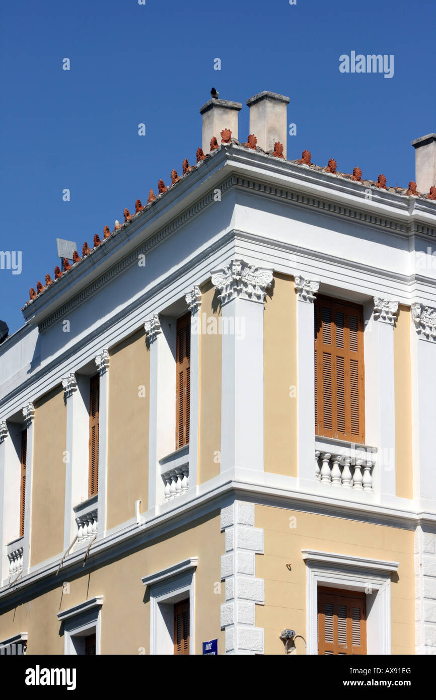 À partir de détails maison néoclassique en concepts d'architecture d'Athènes Grèce Banque D'Images
