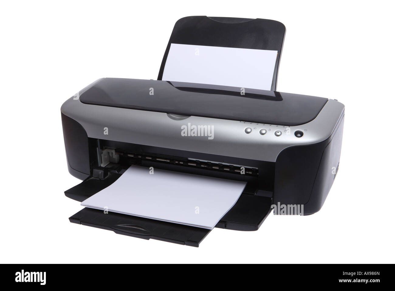 Imprimante à jet d'encre découper sur fond blanc Banque D'Images