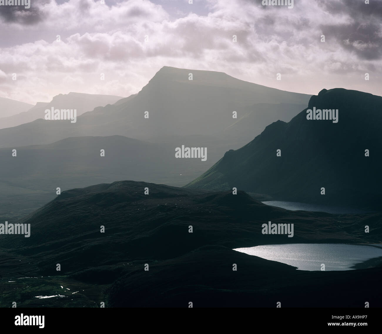 Vue sud du Quiraing, île de Skye, Hébrides intérieures, Highland Ecosse, Royaume-Uni Banque D'Images