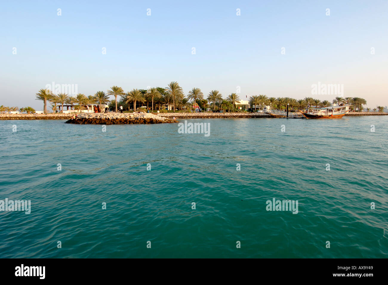 Palm Tree Island dans la baie de Doha, au Qatar. Banque D'Images