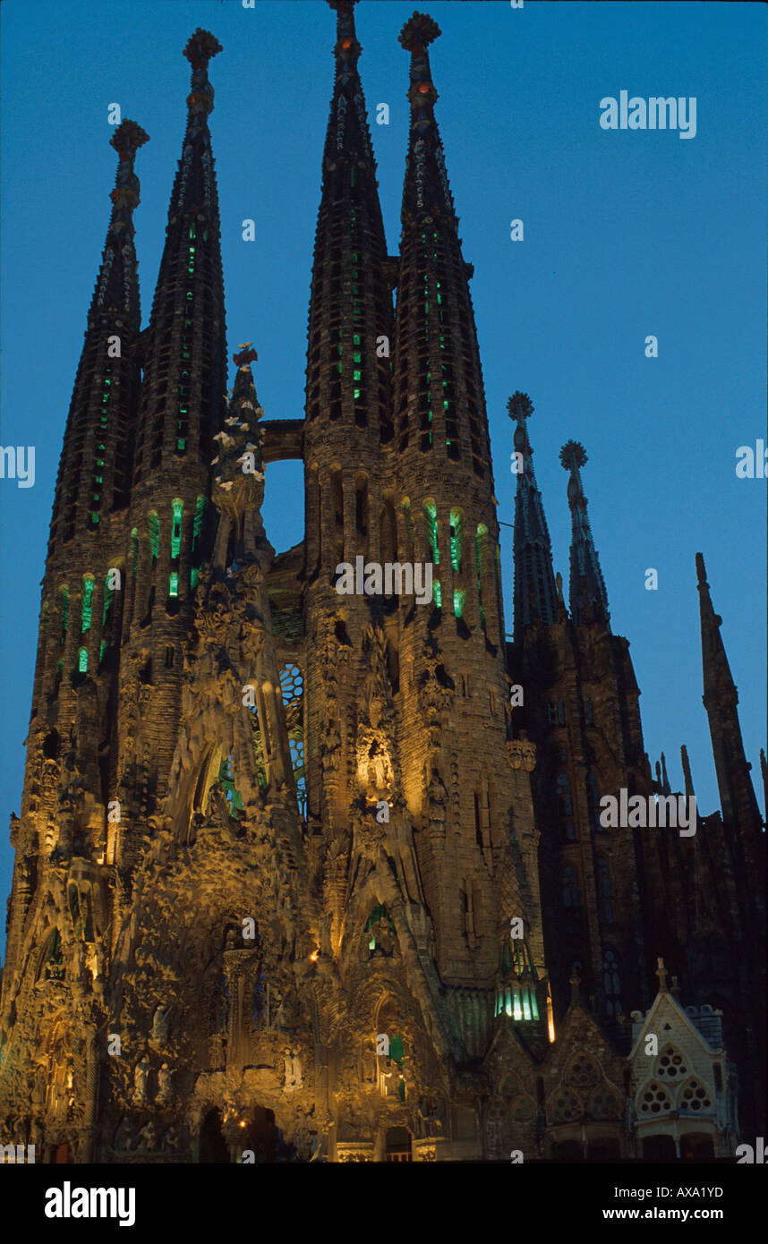 Sagrada Familia, Architekt Antonio Gaudi, Barcelone, Katalonien Spanien, Europa Banque D'Images