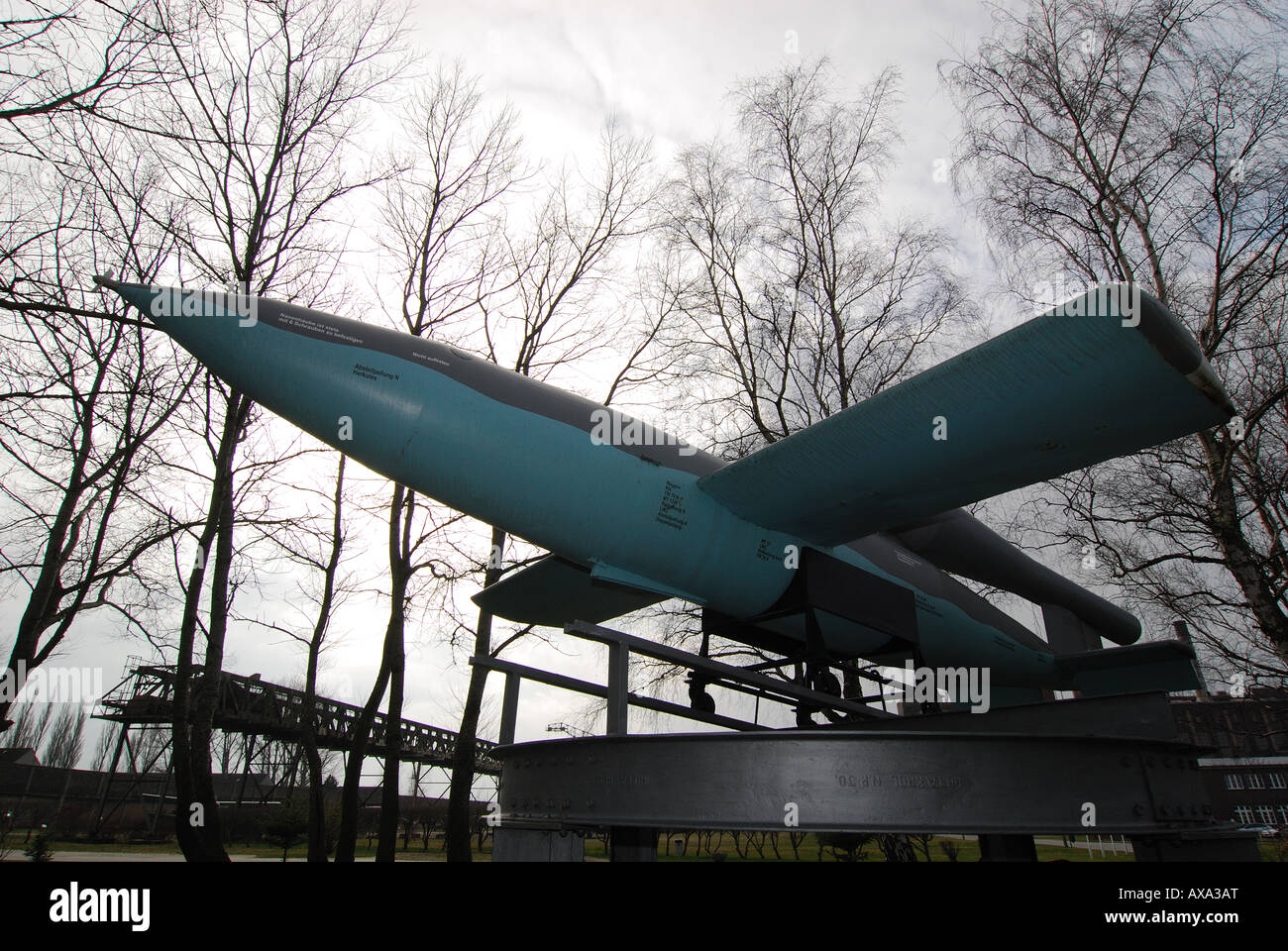 V1 Doodlebug en exposition Peenemuende Guerre Mondiale deux fusées Recherche Plan du site Banque D'Images